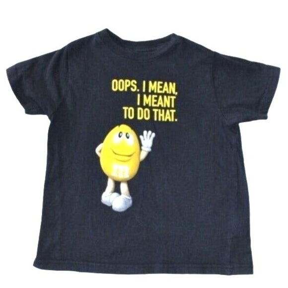 M&M World childs Yellow M&M Short Sleeve T-shirt-Blue-Size 4T-GUC - Picture 1 of 4
